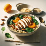 Apricot Almond Chicken Breasts with Quinoa and Spinach: A Nutritious Sweet and Savory Delight