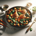 Baked Chicken Thighs with Sweet Potatoes and Spinach: Healthy One-Pan Dinner