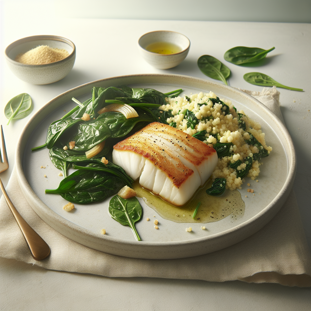Baked Cod with Spinach and Couscous: A Nutritious Omega-3 Rich Meal