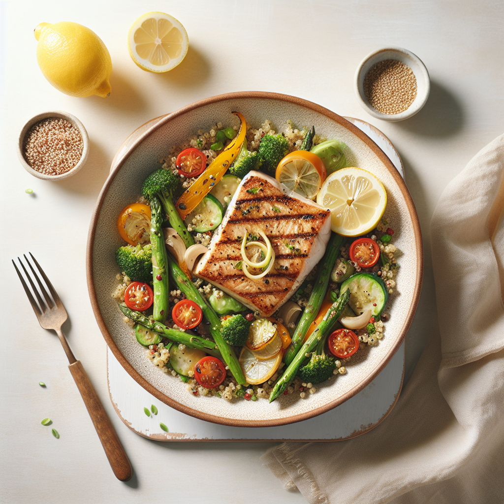 Grilled Lemon Garlic Mahi-Mahi with Quinoa and Summer Vegetables: A Healthy and Delicious Meal