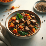 Spiced Lamb and Lentil Stew with Sweet Potato and Spinach: A Hearty and Healthy One-Pot Meal