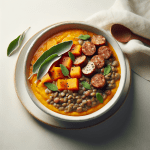 Butternut Squash and Lentil Soup with Sage and Turkey Sausage: A Hearty, Healthy Dinner