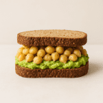 Healthy Avocado and Chickpea Breakfast Sandwich on Whole Grain Bread