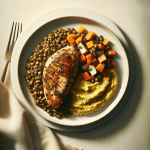 Herb-Rubbed Chicken with Lentil and Root Vegetable Mash: A Fiber-Rich Comfort Dinner