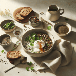 Savory Herb and Lentil Breakfast Bowl with Poached Egg: A High-Protein Start