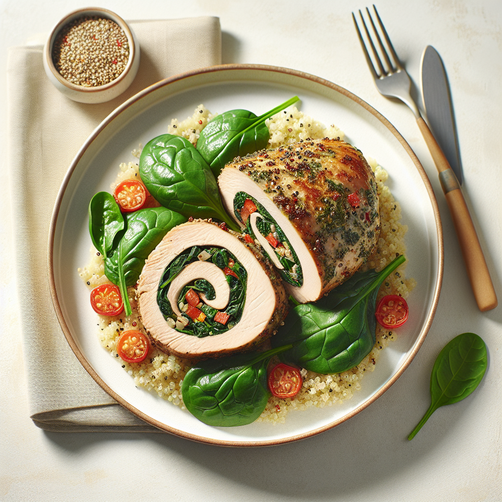 Stuffed Pork Tenderloin with Spinach and Quinoa: A High-Protein Healthy Dinner Recipe